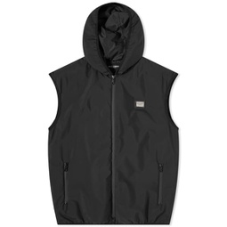 Dolce & Gabbana Technical Nylon Hooded Vest Black