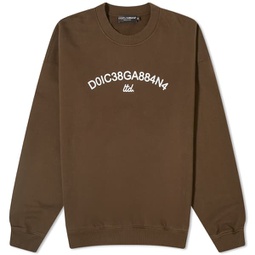 Dolce & Gabbana Number Logo Crew Sweatshirt Brown