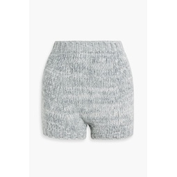 Metallic wool-blend shorts
