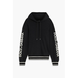 Appliqued French cotton-terry hoodie