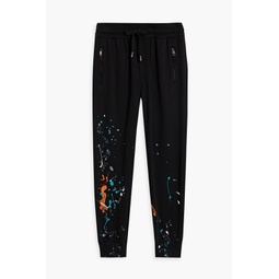 Printed French cotton-terry sweatpants