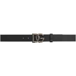 Black Cintura Logata Belt 241003M131006