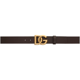 Brown Cintura Logata Belt 241003M131008