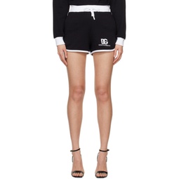 Black Embroidered Shorts 241003F090001