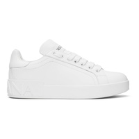 White Calfskin Portofino Sneakers 241003F128006