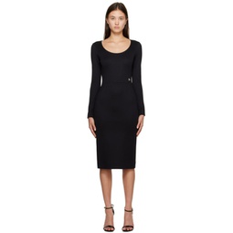 Black Milano Midi Dress 232003F054004