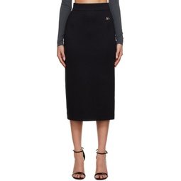 Black Milano Midi Skirt 232003F092000