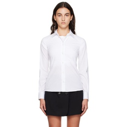 White Spread Collar Shirt 232003F109000
