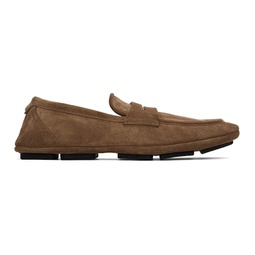 Brown Driver Loafers 241003M231016