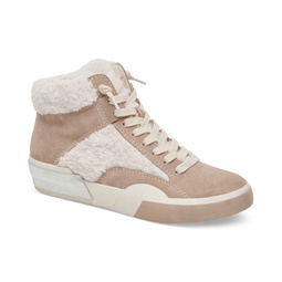 Womens Zilvia Lace-Up Plush High-Top Sneakers