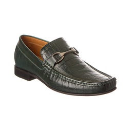 dannie croc-embossed leather loafer