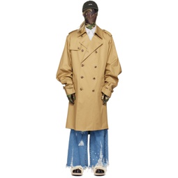 Beige Invisible Trench Coat 231038M184000