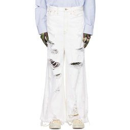 White Destroyed Jeans 231038M186003