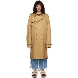 Tan Invisible Trench Coat 231038F067000