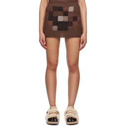 Brown Mosaic Miniskirt 231038F090000