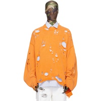 Orange Destroyed Sweater 231038M201002