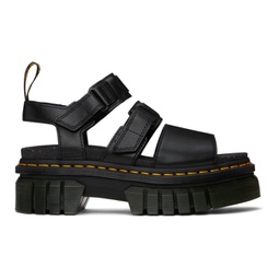 Black Ricki Leather 3-Strap Platform Sandals 241399F125000