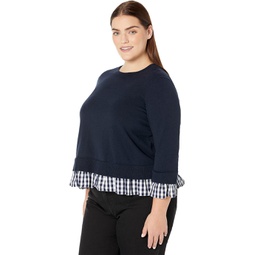 Womens Draper James Plus Size Wool and Cotton Combo Sweater