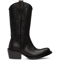 Black Leather Cowboy Boots 231358M223000