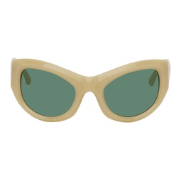SSENSE Exclusive Beige Linda Farrow Edition Goggle Sunglasses 231358F005010