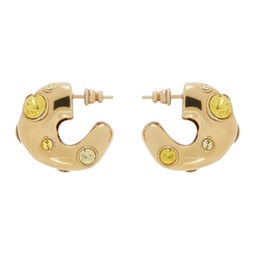 Gold Small Gem Detail Earrings 232358F022002