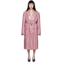 Pink Lacquered Coat 232358F059017