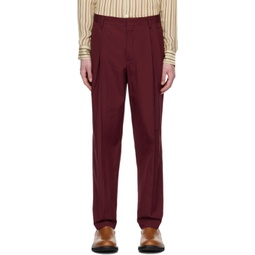 Burgundy Pleated Trousers 231358M191027