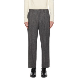 Grey Striped Trousers 232358M191067