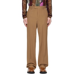 Brown Creased Trousers 231358M191014