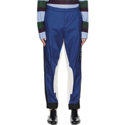 Blue & White Racing Trousers 231358M191057