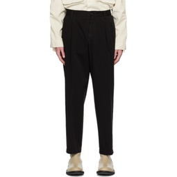 Black Pleated Trousers 231358M191031