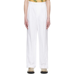 White Pleated Trousers 231358M191040