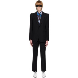 Black Peaked Lapel Suit 231358M196011