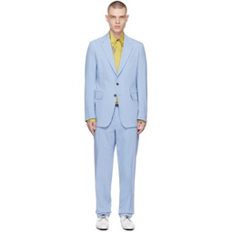 Blue Two-Button Suit 231358M196014