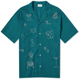 Droele de Monsieur Embroidered Vacation Shirt Forest Green