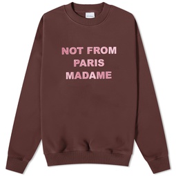 Droele de Monsieur Not Form Paris Madame Slogan Crew Sweat Wine