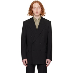 Black Double-Breasted Blazer 231443M180009