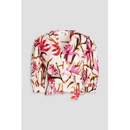 Harlow floral-print cotton-blend poplin blouse