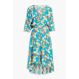 Eloise wrap-effect floral-print crepe midi dress