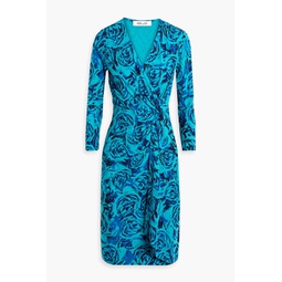 Ademia wrap-effect printed jersey dress
