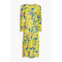 Fairfax ruffled floral-print crepe de chine midi dress