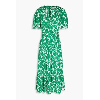 Lindy printed stretch-cotton poplin midi dress