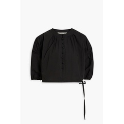 Daria cropped cotton-blend poplin blouse