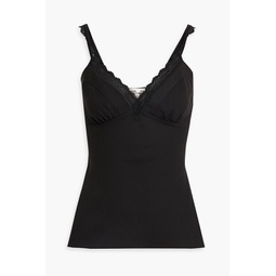 Circe lace-trimmed crepe camisole