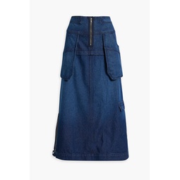 Smoke convertible denim midi skirt