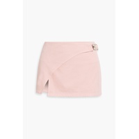 Cotton-twill mini wrap skirt