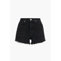 Frayed denim shorts