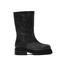 Black Stacked Boots 232830F114000