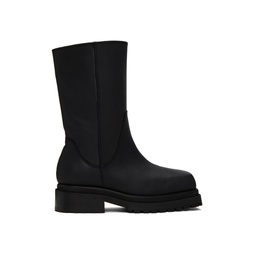 Black Stacked Boots 232830F114003