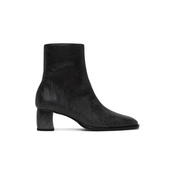 Black Bowed Ankle Boots 232830F113003